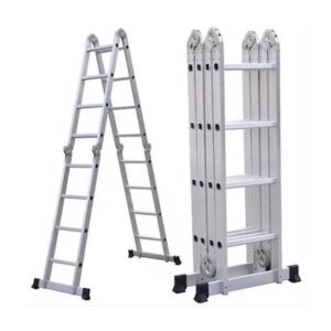 Escabeau Pliante - Echelle Escamotable en Aluminium - Articulée - 5.7 m